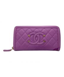 CHANEL（シャネル）の古着「CCフィリグリー ラウンドファスナーウォレット」｜パープル