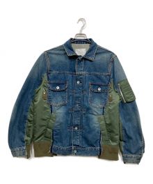 sacai（サカイ）の古着「Denim x MA-1 Jacket」｜インディゴ×オリーブ