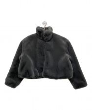 moussy (マウジー) FAUX FUR STAND COLLAR ジャケット グレー サイズ:SIZE Free