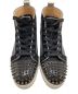 中古・古着 Christian Louboutin (クリスチャン・ルブタン) スタッズハイカットスニーカー / LOU SPIKES ORLATO FLAT PAT / TIS WET /VV MESH ブラック×グレー サイズ:41 1/2：20000円