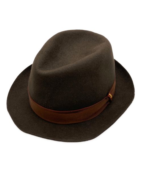 BORSALINO（ボルサリーノ）BORSALINO (ボルサリーノ) フェルト中折れハット ブラウンの古着・服飾アイテム