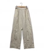 HYKEハイク）の古着「リネンパンツ / LINEN WIDE LEG PANTS」｜アイボリー