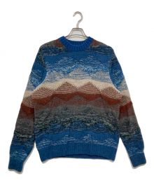 SOPHNET.（ソフネット）の古着「ABSTRACT CREWNECK KNIT」｜ブルー