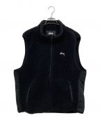 stussyステューシー）の古着「ボアベスト / Block Sherpa Vest」｜ブラック