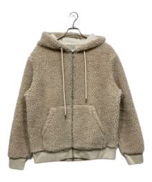 MONCLER（モンクレール）の古着「MAGLIA APERTA CON ZIP 　ジップアップボアパーカー フーディー」｜アイボリー