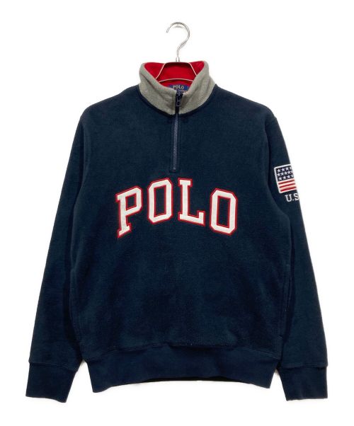 POLO RALPH LAUREN（ポロ・ラルフローレン）POLO RALPH LAUREN (ポロ・ラルフローレン) フリースジャケット ネイビー×グレー サイズ:Sの古着・服飾アイテム