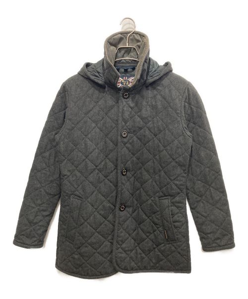 LAVENHAM（ラベンハム）LAVENHAM (ラベンハム) フーデッドキルティングジャケット グレー サイズ:34の古着・服飾アイテム