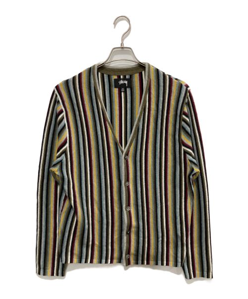 stussy（ステューシー）stussy (ステューシー) Stripe Pattern Cardigan マルチカラー サイズ:Mの古着・服飾アイテム