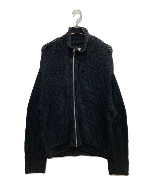 ENCOMING（インカミング）ENCOMING (インカミング) KNITTED HIGH NEXK BLOUSON ブラック サイズ:Lの古着・服飾アイテム