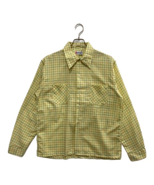 PERMANENT PRESS（パーマネントプレス）PERMANENT PRESS (パーマメントプレス) ウインドウペンチェックシャツ イエロー サイズ:Mの古着・服飾アイテム