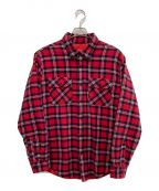 SUPREMEシュプリーム）の古着「quilted arc logo flannel shirt」｜レッド×ネイビー