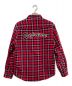 SUPREME (シュプリーム) quilted arc logo flannel shirt レッド×ネイビー サイズ:M：14000円