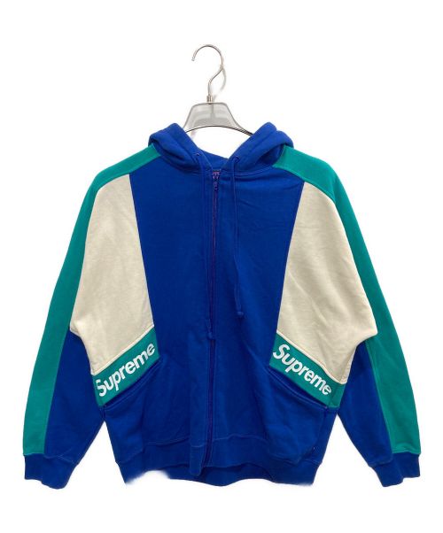 SUPREME（シュプリーム）SUPREME (シュプリーム) Color Blockd Zip Up Hooded Sweatshirt ブルー サイズ:Sの古着・服飾アイテム