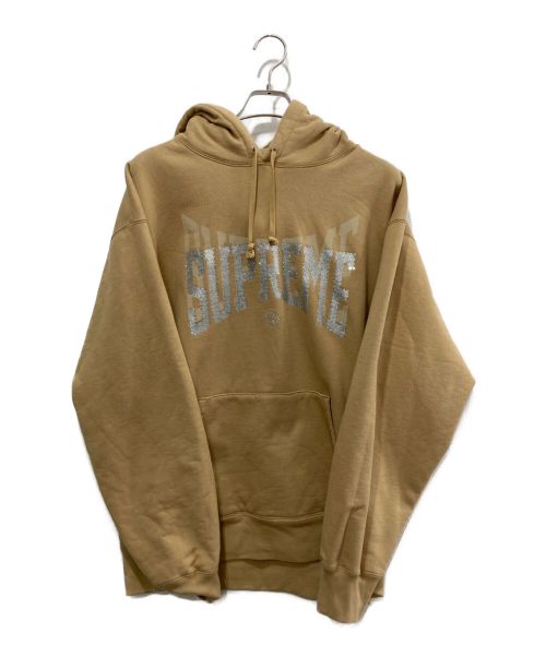 SUPREME（シュプリーム）SUPREME (シュプリーム) Rhinestone Shadow Hooded Sweatshirt ベージュ サイズ:XLの古着・服飾アイテム