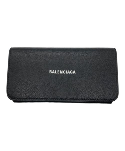 BALENCIAGA（バレンシアガ）BALENCIAGA (バレンシアガ) ２つ折りフラップロングウォレット ブラックの古着・服飾アイテム