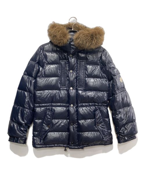 MONCLER（モンクレール）MONCLER (モンクレール) ファー付ダウンジャケット ネイビーの古着・服飾アイテム