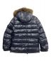 MONCLER (モンクレール) ファー付ダウンジャケット ネイビー：49800円