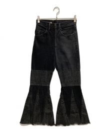 77circa（ナナナナサーカ）の古着「circa make cut backracing flare denim pants」｜ブラック