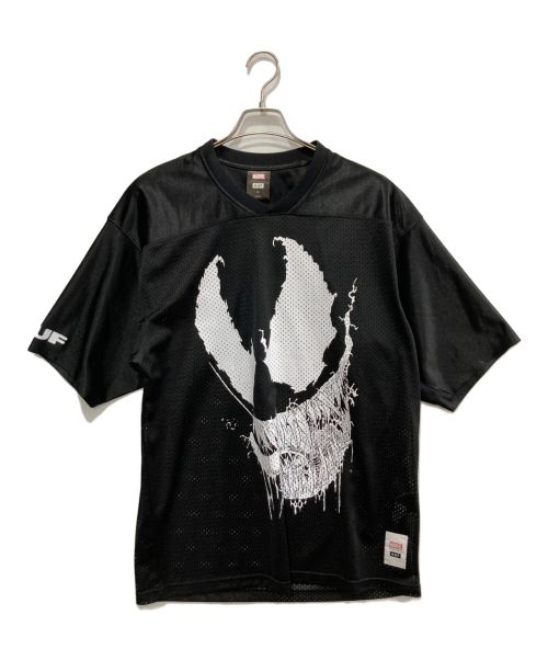 HUF（ハフ）HUF (ハフ) MARVEL (マーベル) VENOM FOTBALL TEE ブラック サイズ:Lの古着・服飾アイテム