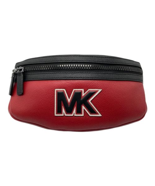 MICHAEL KORS（マイケルコース）MICHAEL KORS (マイケルコース) Cooper Leather Belt Bag ブラック×レッドの古着・服飾アイテム