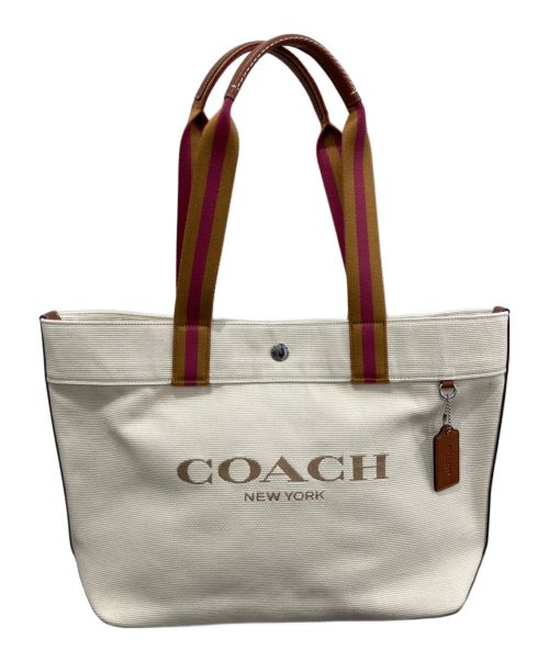 COACH（コーチ）COACH (コーチ) キャンバストートバッグ アイボリーの古着・服飾アイテム