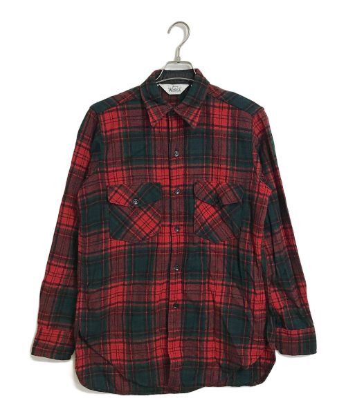 WOOLRICH（ウールリッチ）WOOLRICH (ウールリッチ) 【古着】チェックシャツ　　60〜70年代 レッド×グリーン サイズ:Mの古着・服飾アイテム