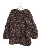 LEINWANDEラインヴァンド）の古着「Hand Fringe Knit Coat フリンジニットコート」｜ピンク