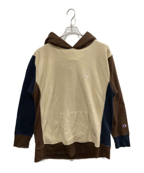 Champion REVERSE WEAVE（チャンピオン リバース ウィーブ）Champion REVERSE WEAVE (チャンピオンリバースウィーブ) リバースウィーブパーカー アイボリー×ブラウン サイズ:XLの古着・服飾アイテム