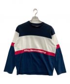 WHITE MOUNTAINEERINGホワイトマウンテ二アニング）の古着「CONTRASRED SWEATSHIRT」｜ネイビー