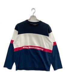 WHITE MOUNTAINEERING（ホワイトマウンテ二アニング）の古着「CONTRASRED SWEATSHIRT」｜ネイビー