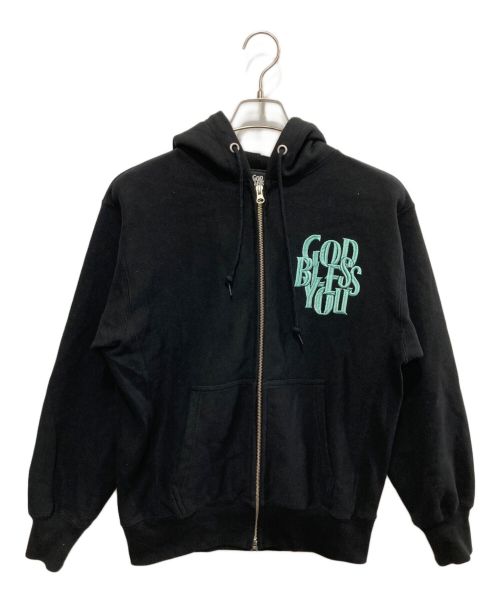 GOD BLESS YOU（ゴッド ブレス ユー）GOD BLESS YOU (ゴッド ブレス ユー) ジップパーカー ブラック サイズ:Mの古着・服飾アイテム