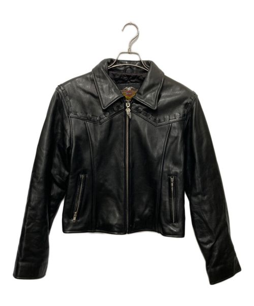 HARLEY-DAVIDSON（ハーレーダビッドソン）HARLEY-DAVIDSON (ハーレーダビッドソン) レザージャケット ブラック サイズ:Lの古着・服飾アイテム