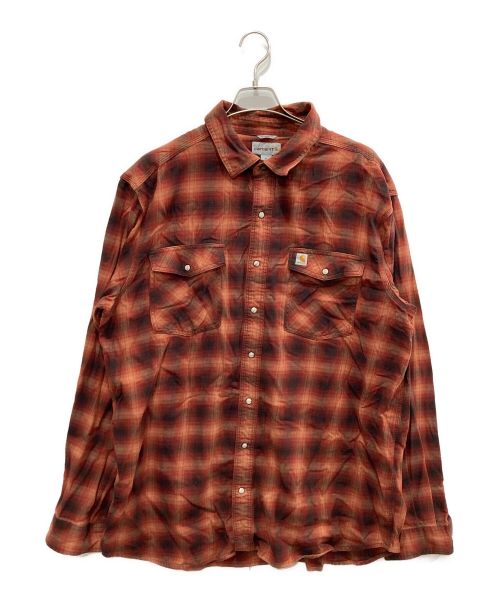 CarHartt（カーハート）CarHartt (カーハート) オンブレシャツ レッド サイズ:XLの古着・服飾アイテム