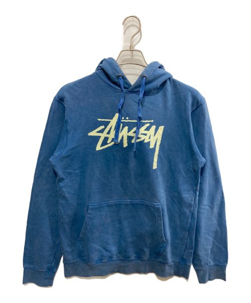 stussy（ステューシー）stussy (ステューシー) プルオーバーパーカー ブルー サイズ:Mの古着・服飾アイテム