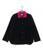 HOMELESS TAILORホームレステイラー）の古着「VelourKnitShirt/HTK-22-AW-SP-002」｜ブラック×ピンク