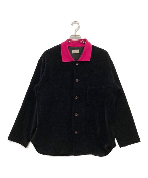 HOMELESS TAILOR（ホームレステイラー）HOMELESS TAILOR (ホームレステイラー) VelourKnitShirt/HTK-22-AW-SP-002 ブラック×ピンク サイズ:FREEの古着・服飾アイテム