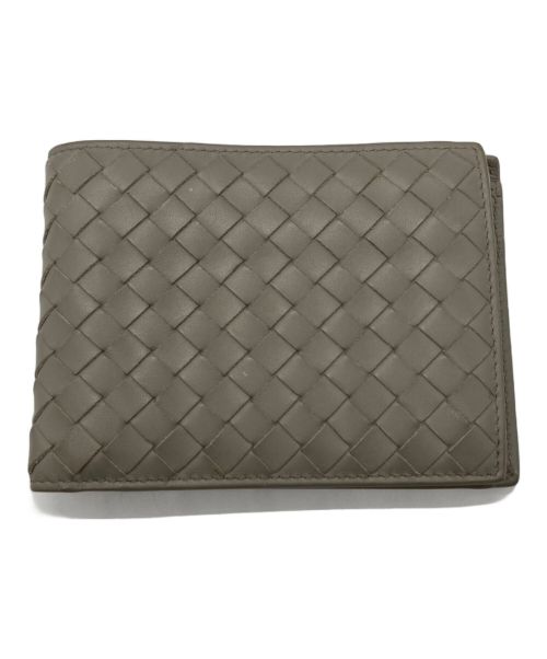 BOTTEGA VENETA（ボッテガベネタ）BOTTEGA VENETA (ボッテガベネタ) 2つ折り財布/イントレチャートレザーウォレット グレーの古着・服飾アイテム