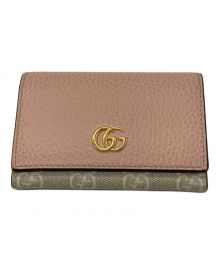 GUCCI（グッチ）の古着「ダブルG カードケース/739525」｜ピンクベージュ