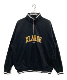 X-LARGE（エクストララージ）の古着「STRIPED RIB HALF ZIP SWEATSHIRT」｜ブラック