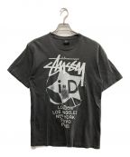 stussy×i-D magazineステューシー×アイディーマガジン）の古着「プリントTシャツ」｜グレー