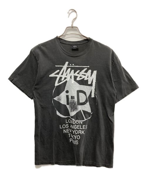 stussy（ステューシー）stussy (ステューシー) i-D magazine (アイディーマガジン) プリントTシャツ グレー サイズ:Mの古着・服飾アイテム