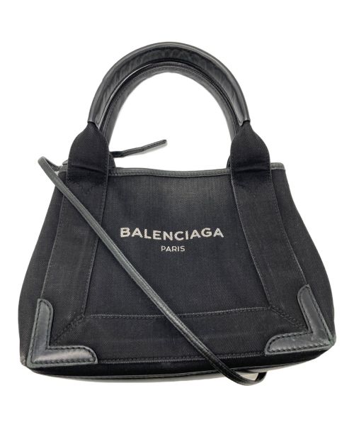 BALENCIAGA（バレンシアガ）BALENCIAGA (バレンシアガ) NAVY CABAS XS TOTE Bag/390346 ブラックの古着・服飾アイテム