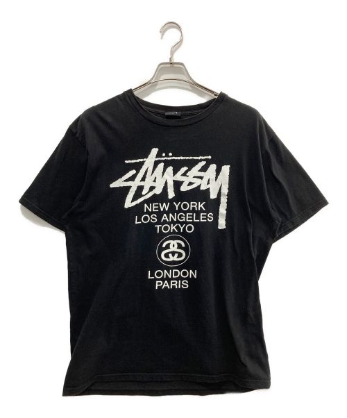 stussy（ステューシー）stussy (ステューシー) プリントTシャツ ブラック サイズ:Lの古着・服飾アイテム