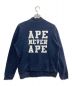 A BATHING APE (アベイシングエイプ) バックプリントハーフジップスウェット ネイビー サイズ:L：11000円