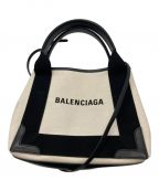 BALENCIAGAバレンシアガ）の古着「ネイビーカバスXS」｜アイボリー×ブラック