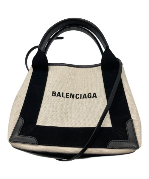 BALENCIAGA（バレンシアガ）BALENCIAGA (バレンシアガ) ネイビーカバスXS アイボリー×ブラックの古着・服飾アイテム