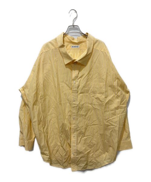 BALENCIAGA（バレンシアガ）BALENCIAGA (バレンシアガ) バックロゴストライプシャツ イエロー サイズ:36の古着・服飾アイテム