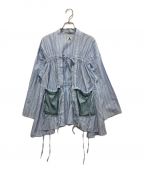 YuumiARIAユウミアリア）の古着「STRIPE KIMONO SHIRTS JACKET」｜ブルー