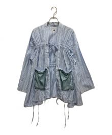 YuumiARIA（ユウミアリア）の古着「STRIPE KIMONO SHIRTS JACKET」｜ブルー