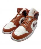 NIKEナイキ）の古着「WMNS AIR JORDAN 1MID」｜ブラウン×ホワイト